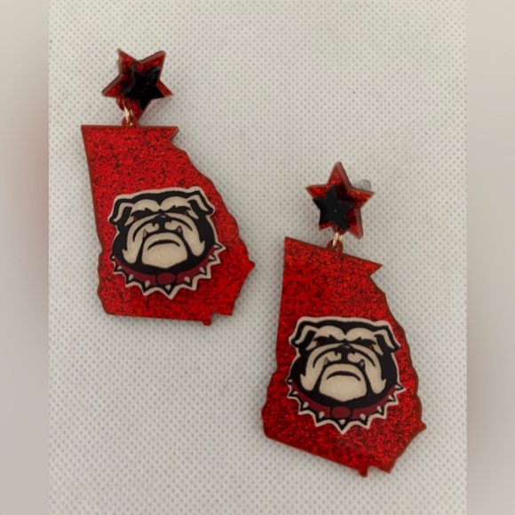University of Georgia | Georgia Bulldogs dangle pierced earrings - Picture 1 of 9